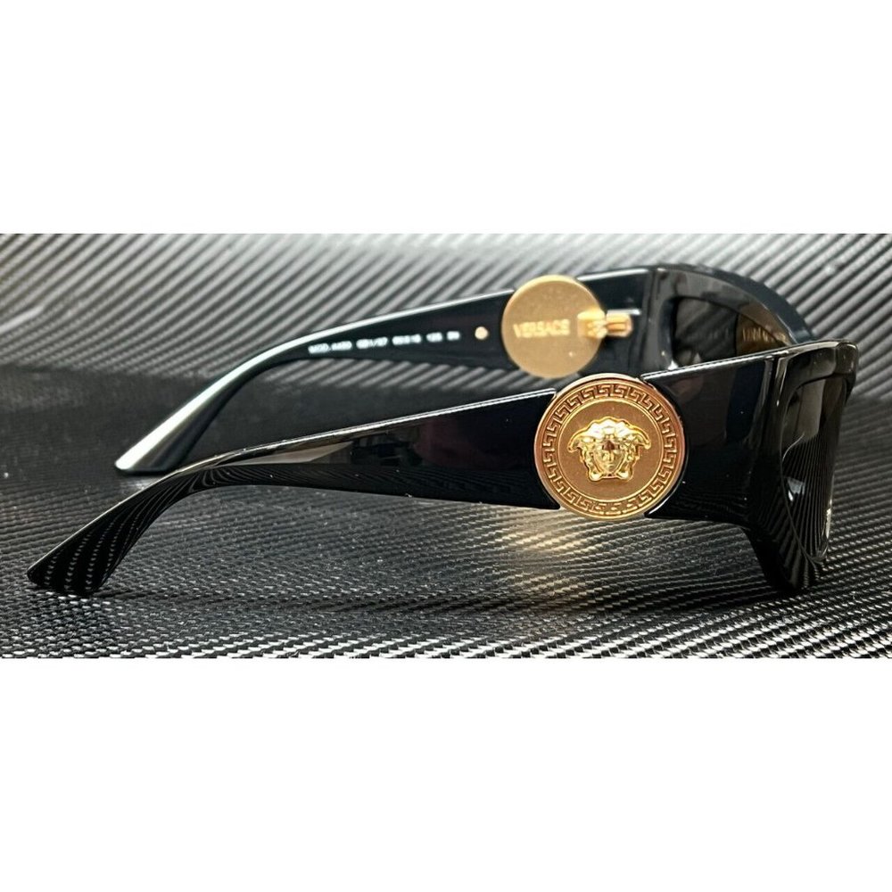 NEW - Versace Black Gold Accent Womens Sunglasses